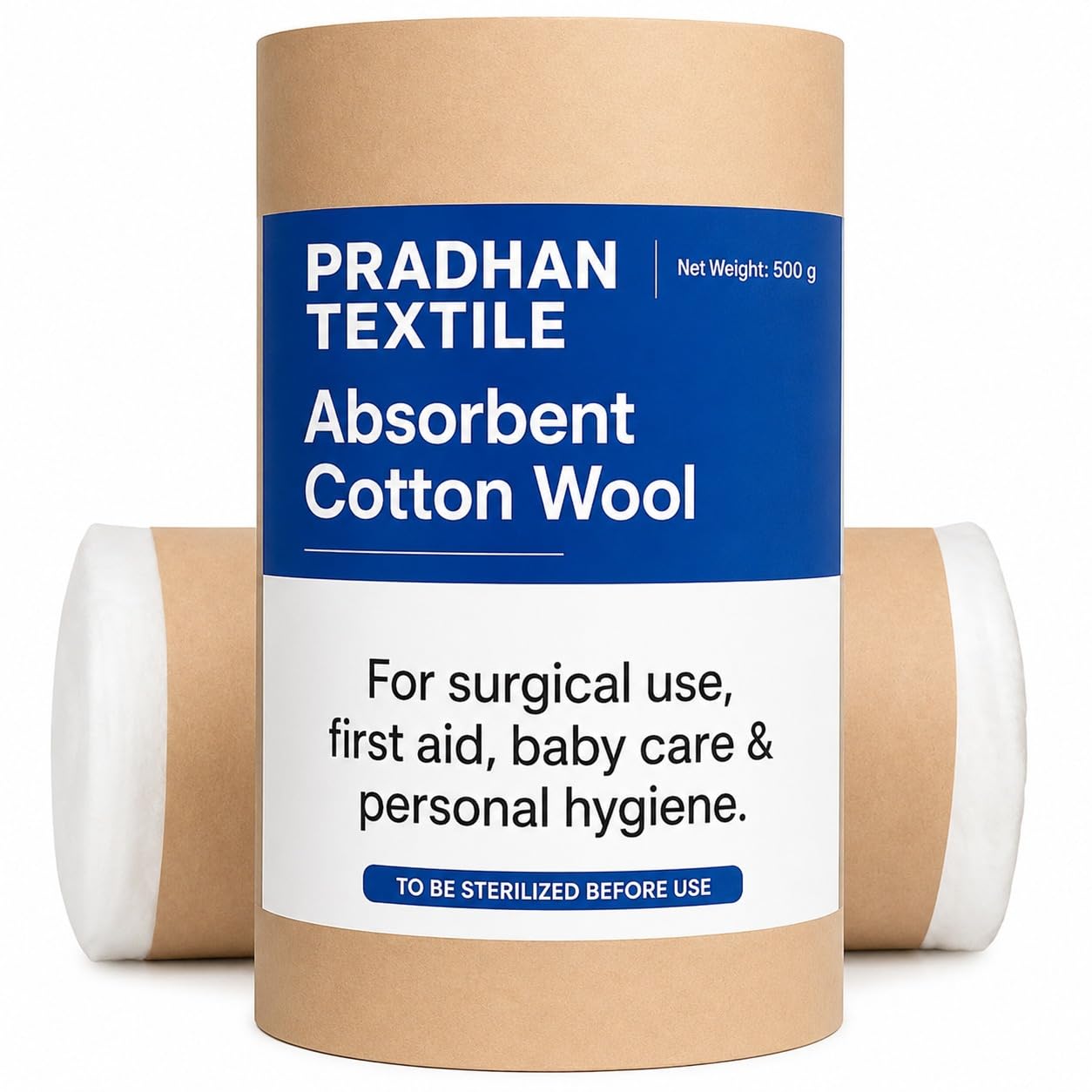 500Gm Net Wight Absorbent Pure Cotton Wool Roll For Makeup Remover Surgical First Aid Saloon Beuaty and Baby Care, Pure Cotton-image-33