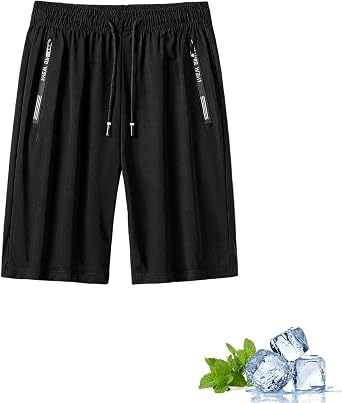 Ice Shorts for Women Over 50, Unisex Ultra Stretch Quick Drying Ice Silk Cooling Summer Shorts
