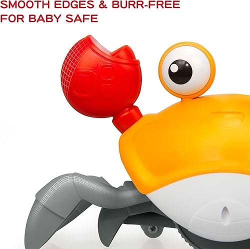 Miniatura 3 de ZONICE Juguete para bebé de cangrejo gateante con música y luz LED para niños, juguete de desarrollo de aprendizaje interactivo para niños pequeños