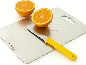 Mkay-Inox Stainless Steel Chopping Board (Steel Chopping Board with Knife)