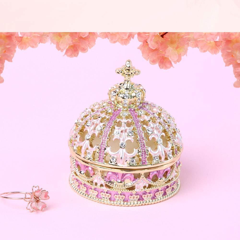 Caja de Almacenamiento de Joyas, Regalo para Mujeres, Caja de joyería de Corona para niñas, Estuche de Almacenamiento de exhibición de Anillos Manual, Organizador de Joyas para ani
