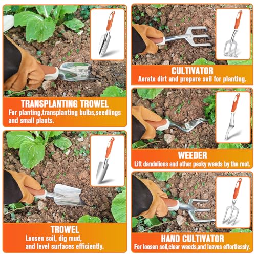 Set de herramientas de jardinería 10 piezas acero inoxidable miniatura 5