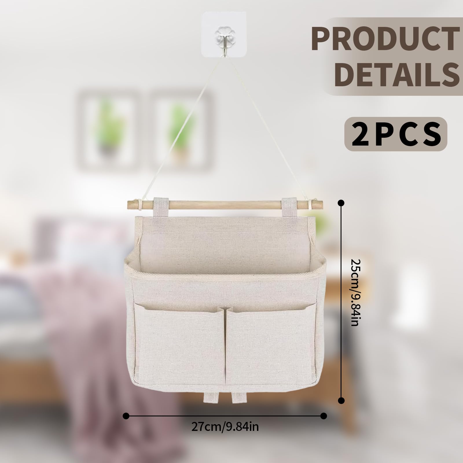 Portaoggetti Da Appendere - 2 Pezzi Con Ganci, Impermeabile Per Bagno E Armadio