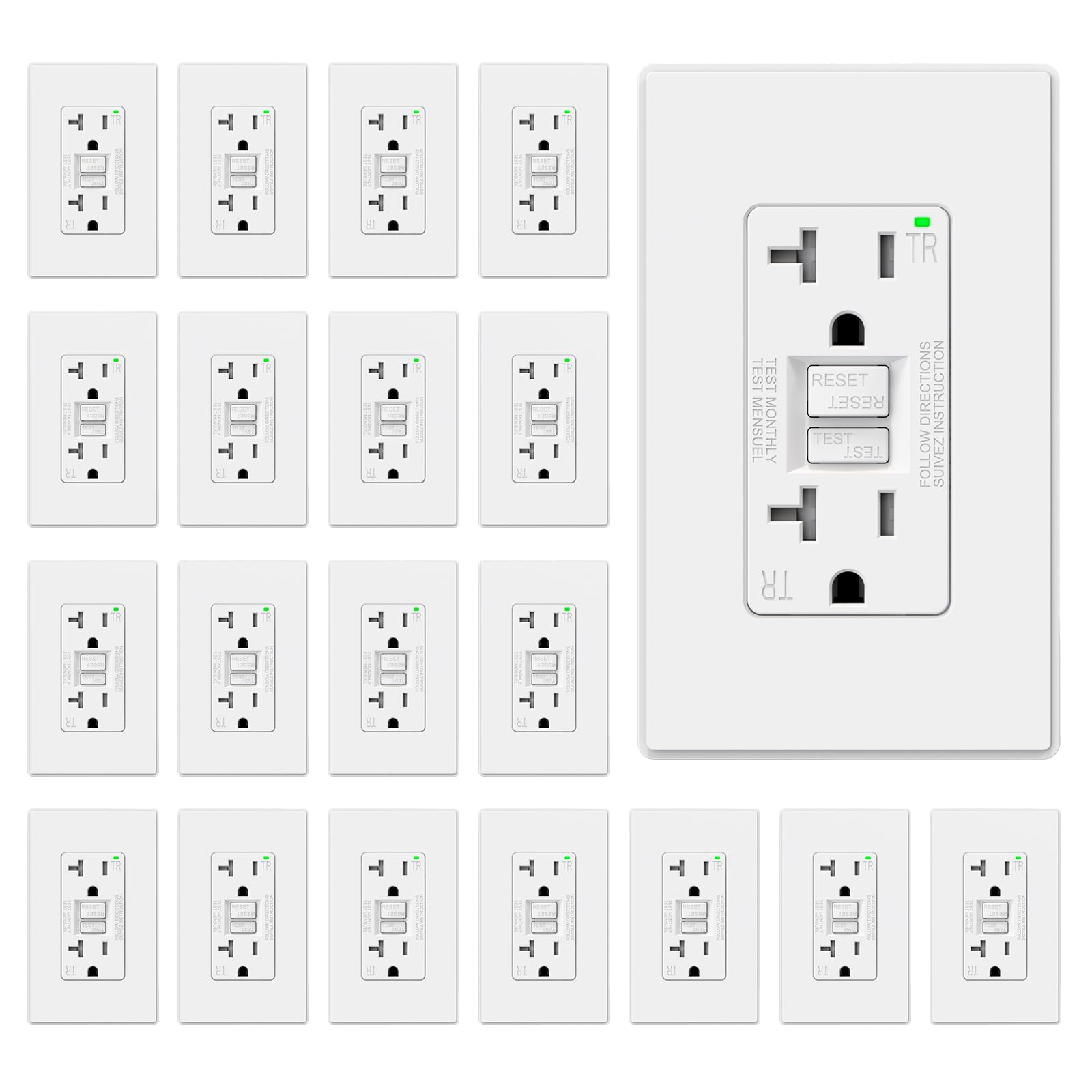 ELEGRP GFCI Outlet - Self-Testing Safety -29