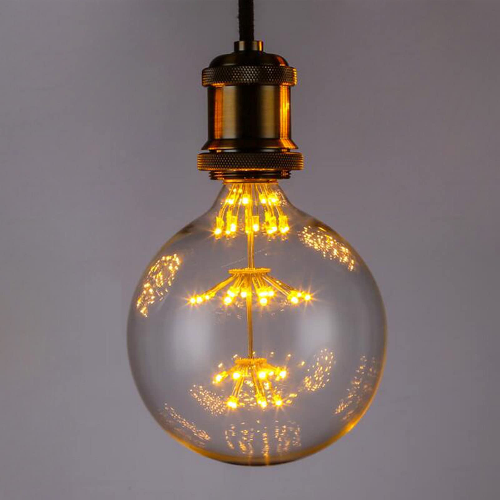Bombilla LED nostálgica E27 3W Retro Edison 2300k amarillo cálido G125 bombilla esférica grande Gypsophila no regulable