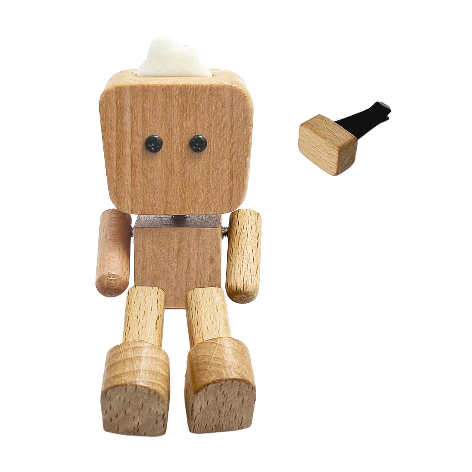 Figurine robot en bois faite main idée cadeau originale pour passionnés d'automobile