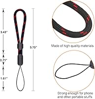Vista 2 de Pluxen Cordón ajustable para el dedo, correa pequeña compatible con iPhone, funda para teléfono móvil, cámara, cartera, llavero
