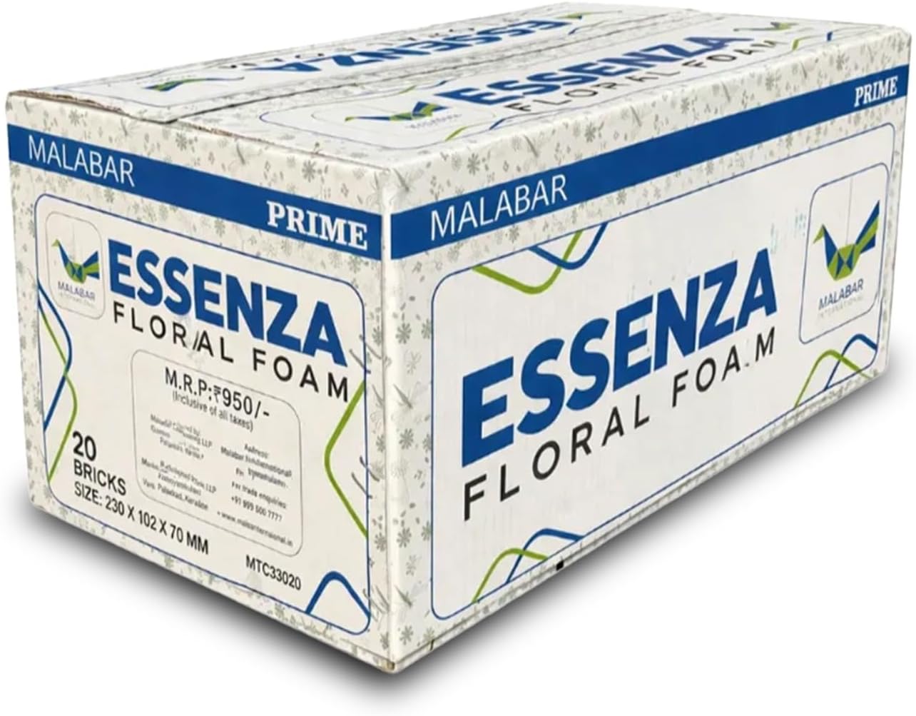 Essenza Floral Foam | Prime Floral Foam, Flower Foam Sponge (Pack of 20 Brick) (2 Boxes)