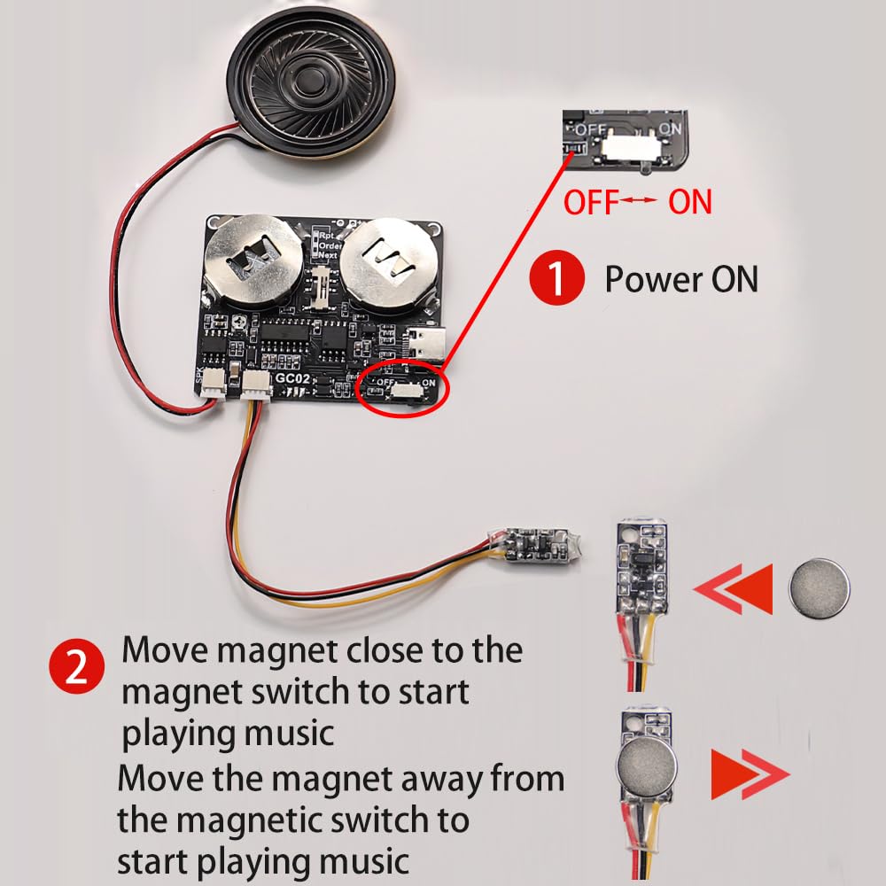 8M Programmable Voice Record Module,Push Button Activated DIY Music Voice Recording Board Chip with Speaker - Image 4