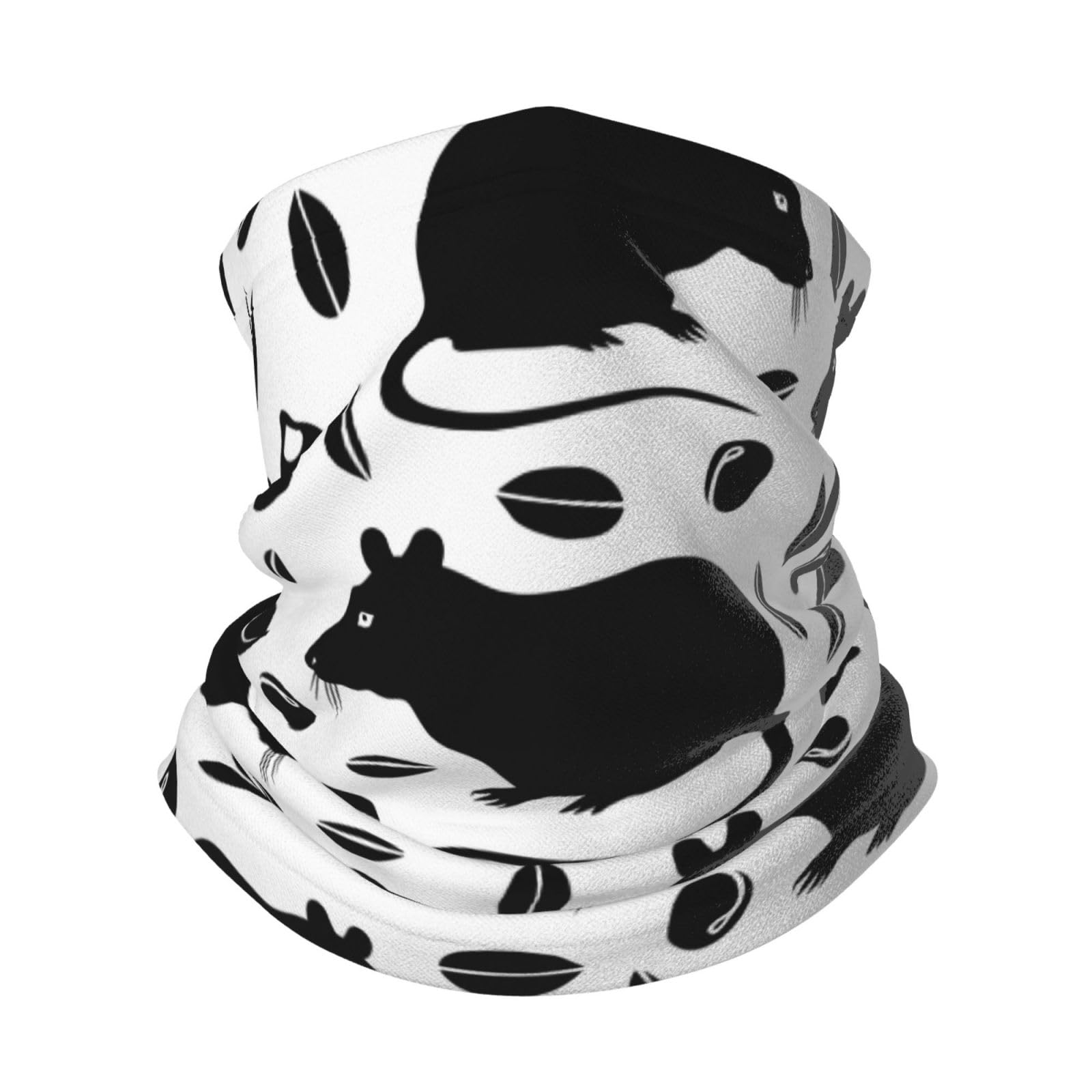ZORIN Neck Warmer Scarf For Men Women Silhouette Of Rat And Feed Windproof Winter Ski Face Mask Neck Gaiter Balaclava For Running Skiing Sports
