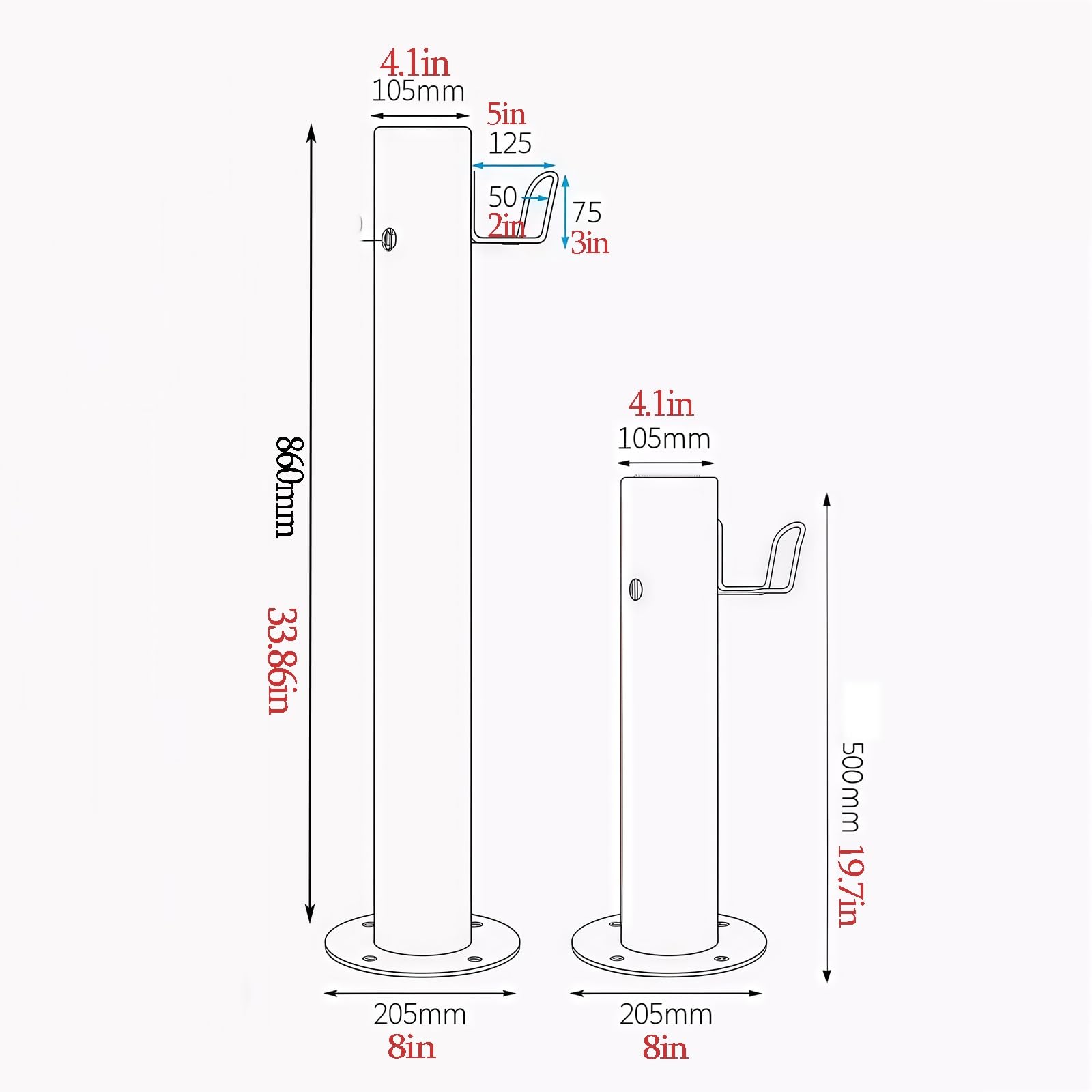 Columna de agua para jardín vertical, grifo de agua para exteriores resistente a las heladas, unidad de riego y lavado, boca de incendios duradera para jardines y patios(20.5x20.5x50cm)