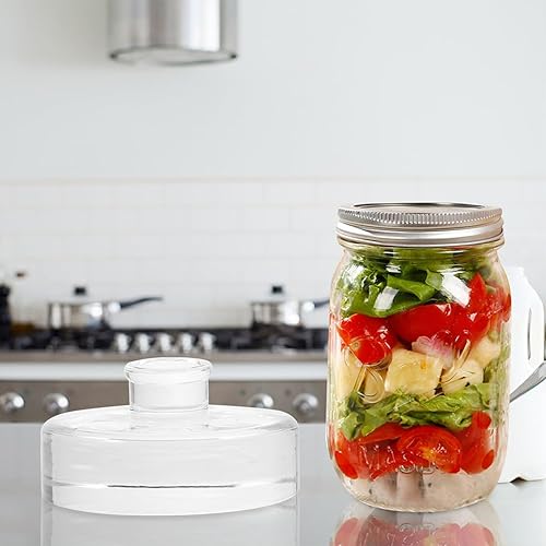 Miniatura 4 de PRETYZOOM 2 piezas de pesos de vidrio fermentado, peso de chucrut, tarro de vidrio de 1 galón, frascos de fermentación de pepinillos, fermentadores
