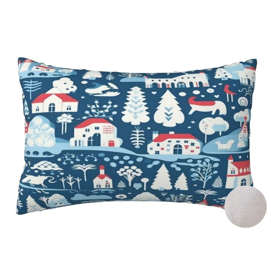 Coussin canape decoration hivernal lot de 2 housses 60x80 douces pour salon