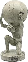Lukitas Atlas Holding Up World Statue Sculpture - 11.5" Resin Earth Lifting Figurine Decor for Home Office Living Room