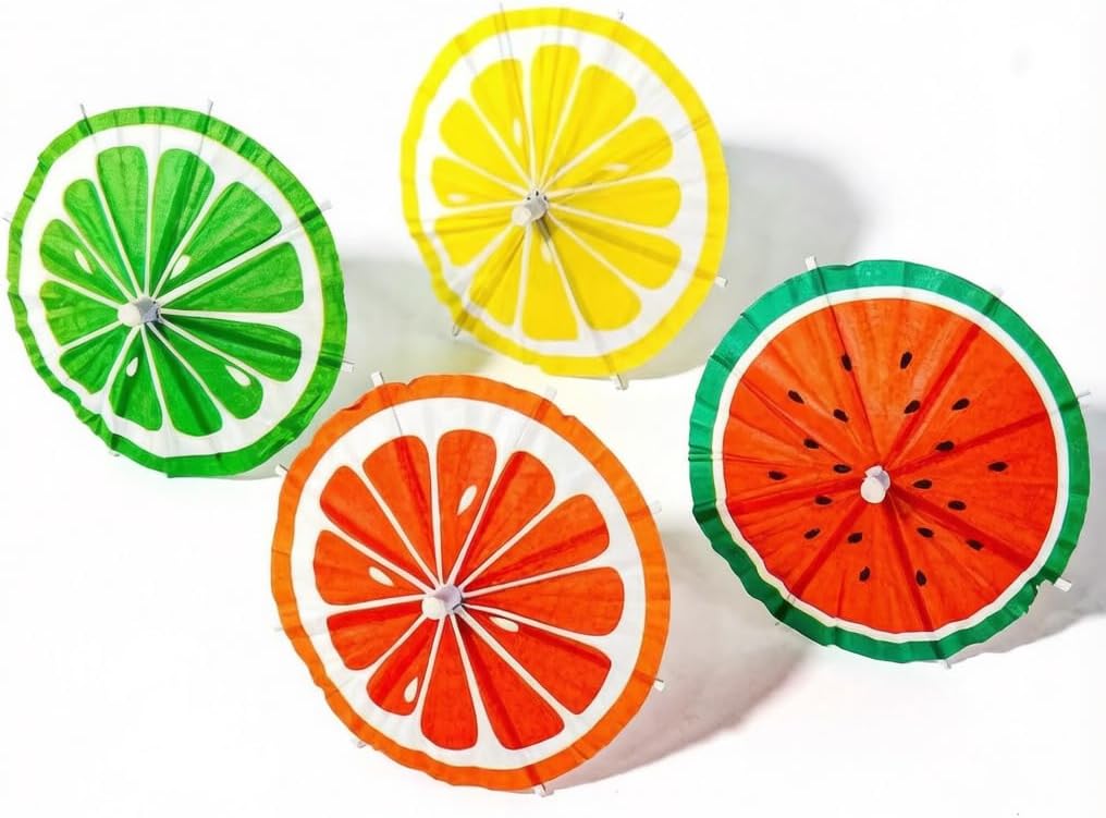 100PCS Cocktail Drink Umbrella Picks Toothpicks 3.94 Inch Mini Drink Umbrella Toothpicks Multi Color Tropical Parasol Umbrellas Cupcake Topper for Party Hotel Restaurant Hawaiian Party Decorations 02