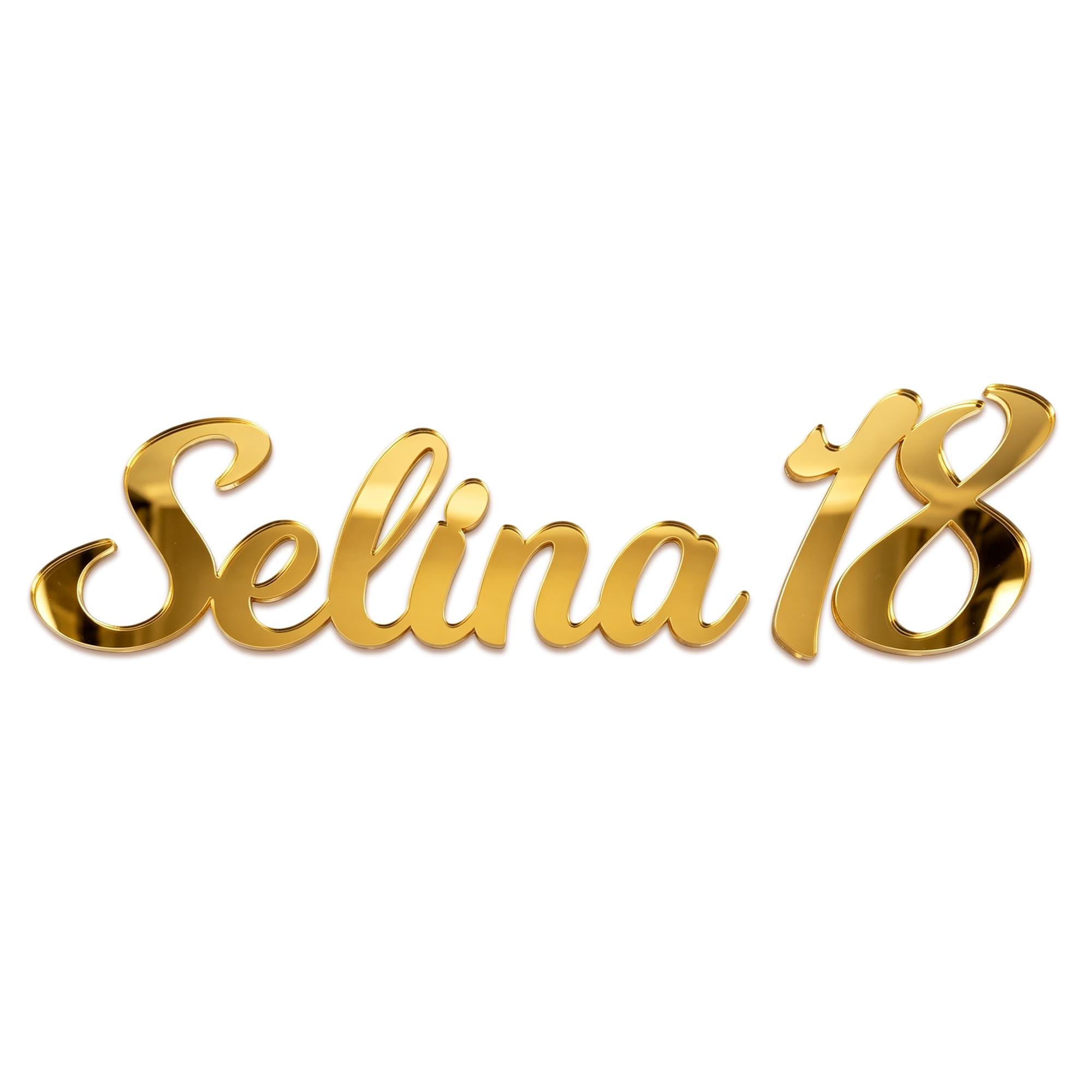 EDSG Personalised Acrylic Cake Topper, Custom Name Cake Charm Cake Topper for Birthday, Wedding, Anniversary, Happy Birthday Cake Decorations Theme Party Supplies (Design 3)