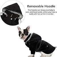 Vista 4 de Morezi - Impermeable con cremallera y botones reflectantes para perro, para la lluvia, cordón ajustable, capucha extraíble, elegante y de primera