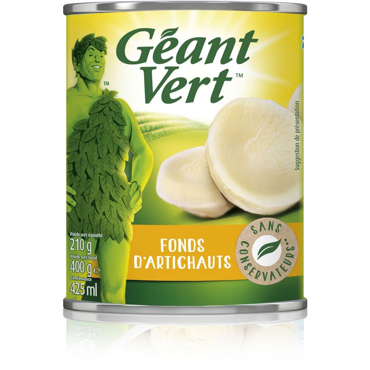 Lot de 3 unités *** GEANT VERT Fonds d'artichauts sans conservateur 210g