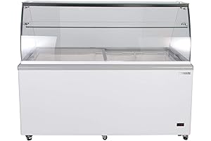 Maxx Cold Commercial Ice Cream Dipping Cabinet Freezer with Curved Glass