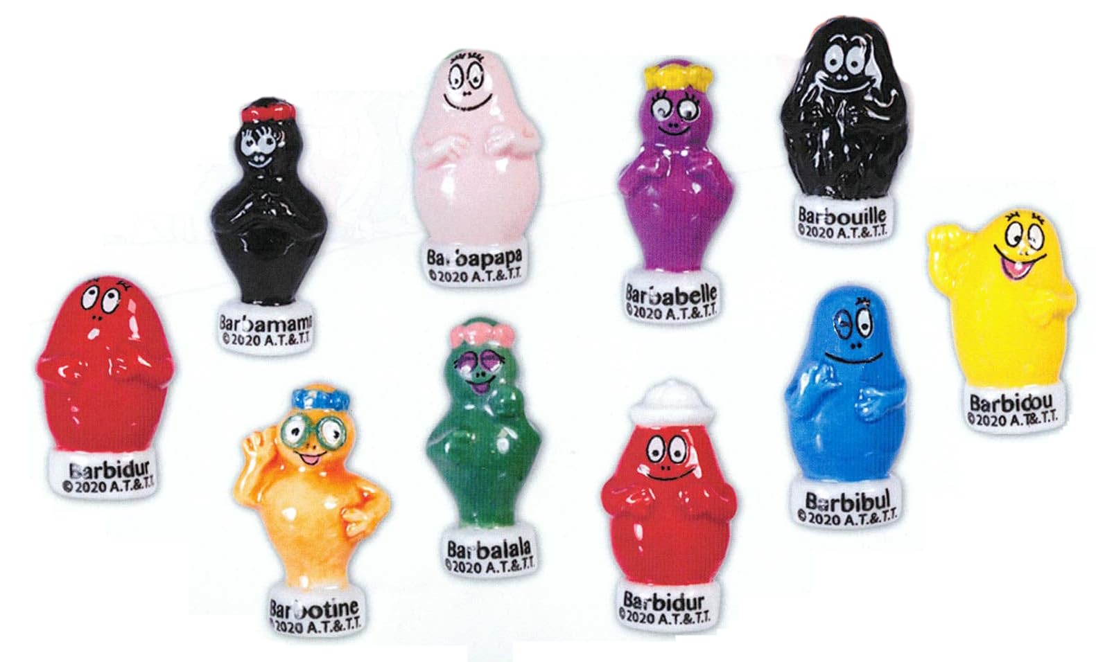 fèves thème Barbapapa Family - Fèves de Collection pour Galette de Rois Epiphanie - Fèves Multicolores
