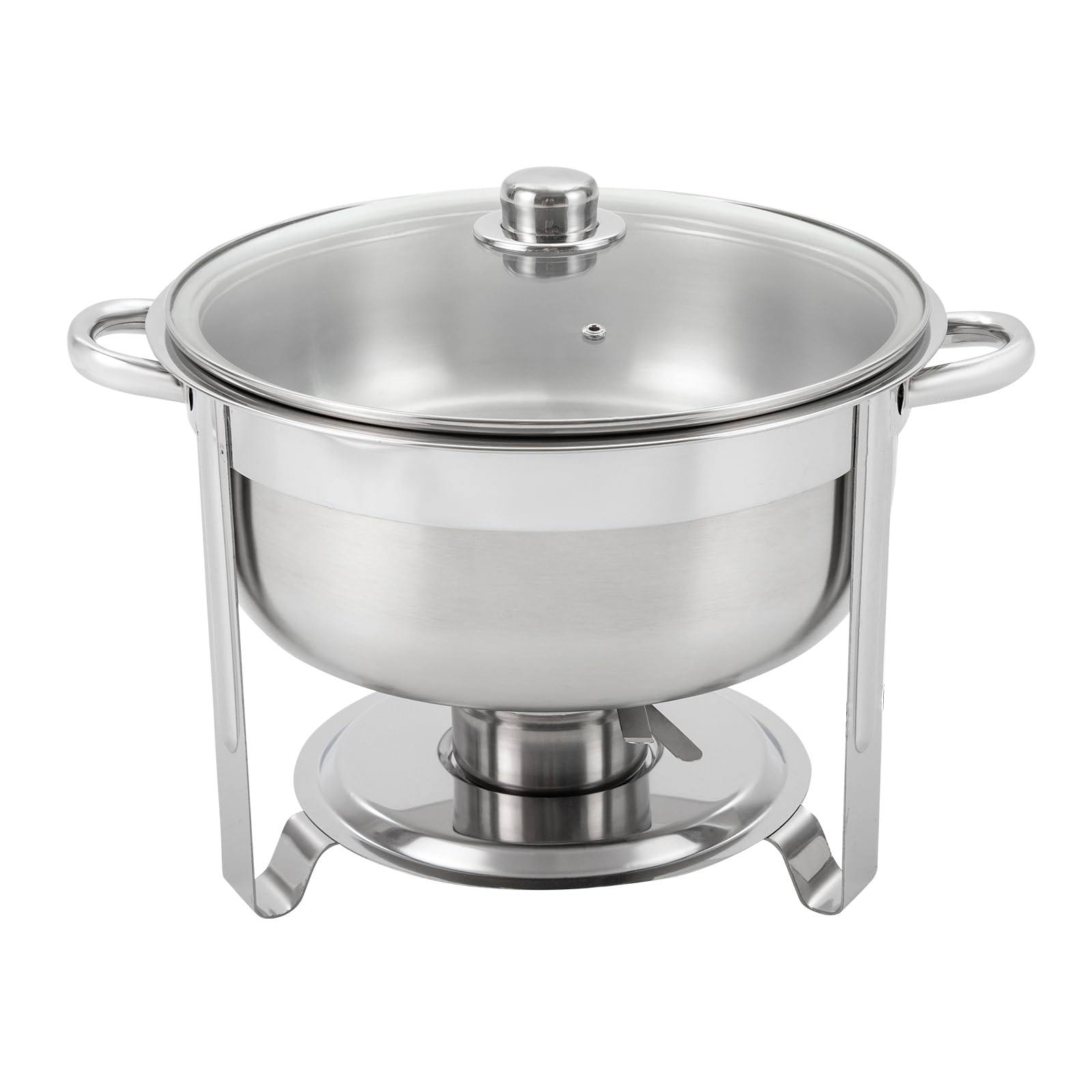 Chafing Dish Buffet Set Stainless Steel Round Chafing Buffet Server with Glass Lid,Buffet Warmer with Food and Water Pans,Buffet Server and Warmer for Hotel,Party,Wedding (8.5L/8.98Qt)