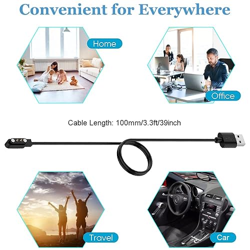 Miniatura 6 de Threeeggs Cargador compatible con el reloj inteligente TOZO S7 S6 S5 S4 S3 S2, cable de carga magnético para reloj inteligente Letsfit Willful YAMAY