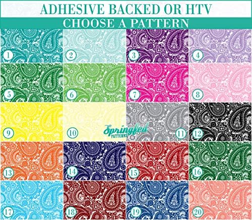 PAISLEY PATTERN #1 Basic Colors Heat Transfer or Adhesive Vinyl CHOOSE YOUR MATERIAL and PATTERN!