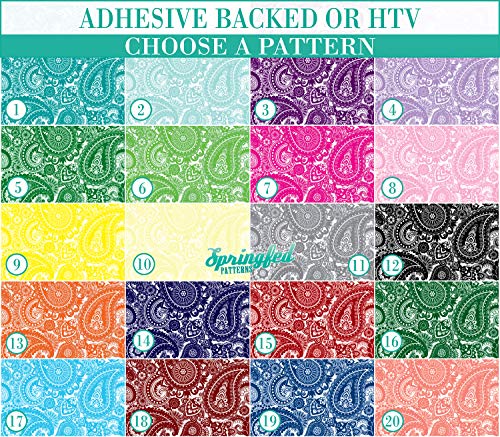 Paisley Pattern #1 Basic Colors Heat Transfer Or Adhesive Vinyl Choose Your Material And Pattern! #TOP3