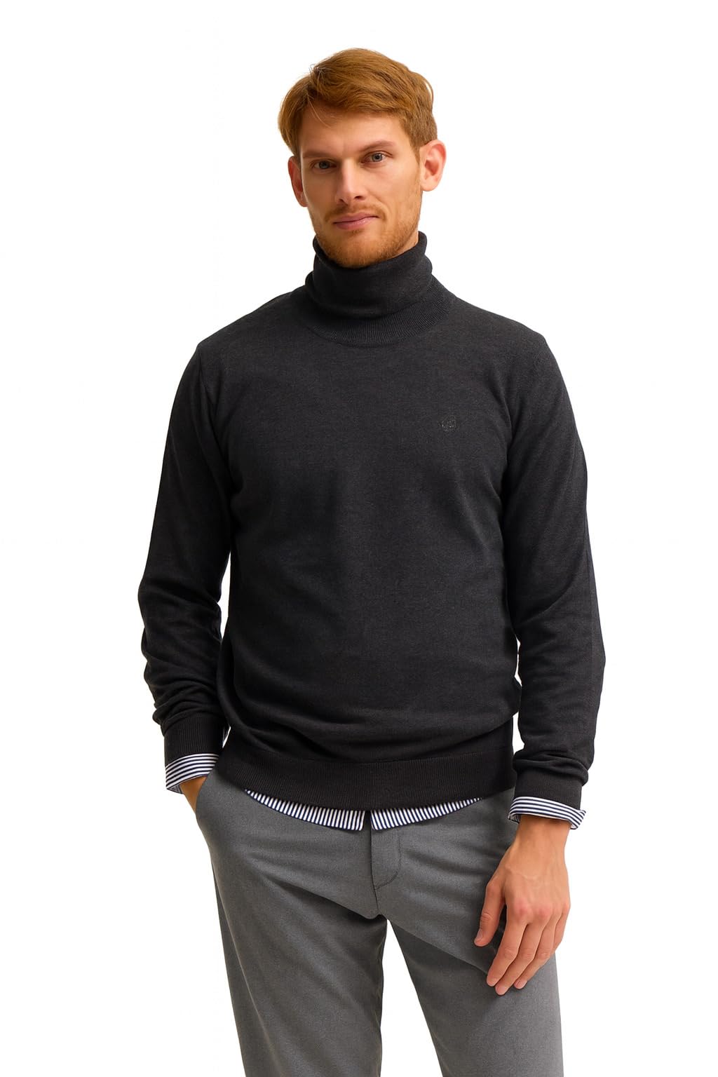 bugatti Herren Rollkragen Pullover 7700-85510D Regular Fit Baumwolle Strickpullover Basic