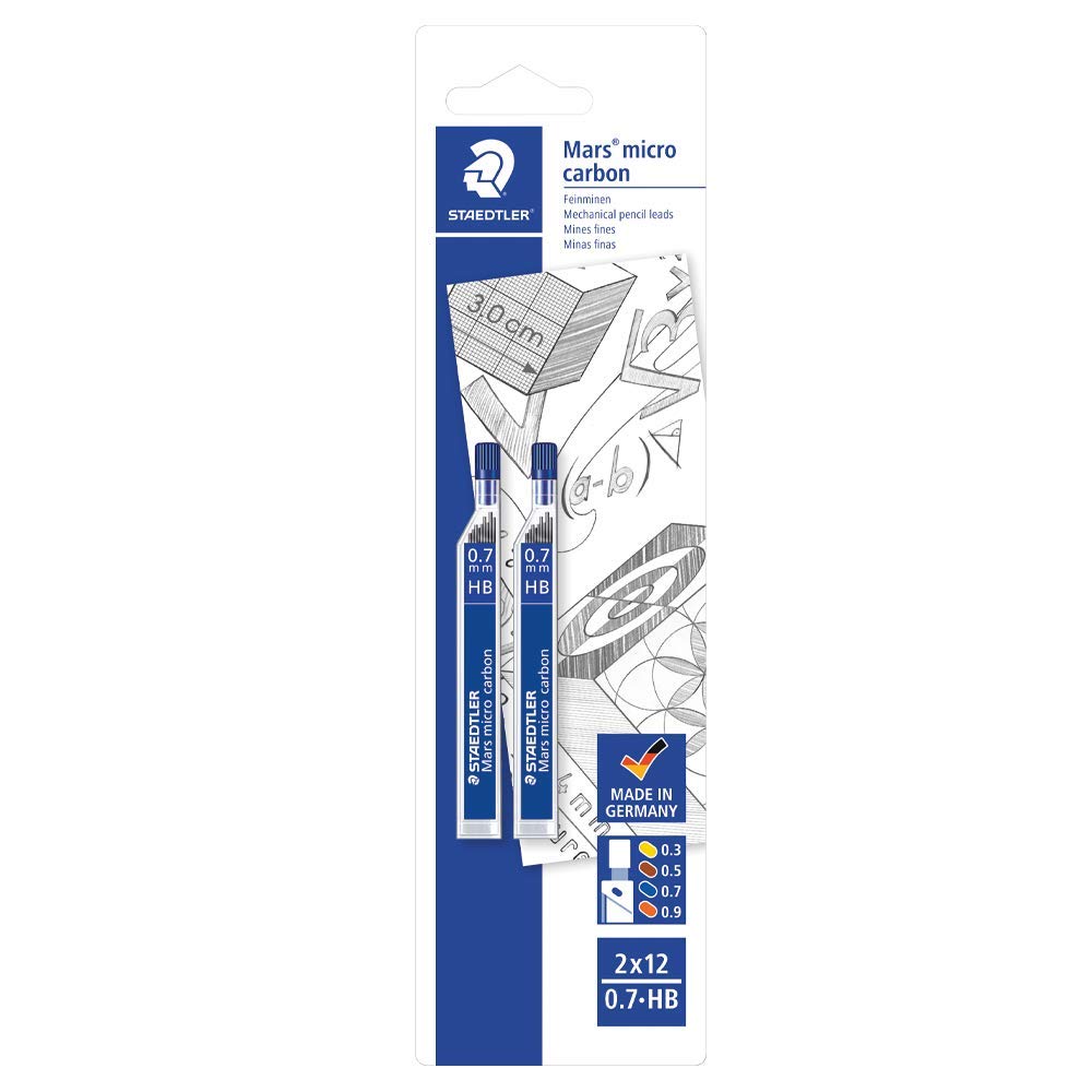 Staedtler Mars Micro 2507Hbbk2D Mechanical Pencil Leads Refill Diameter 0.7 Mm, Hb