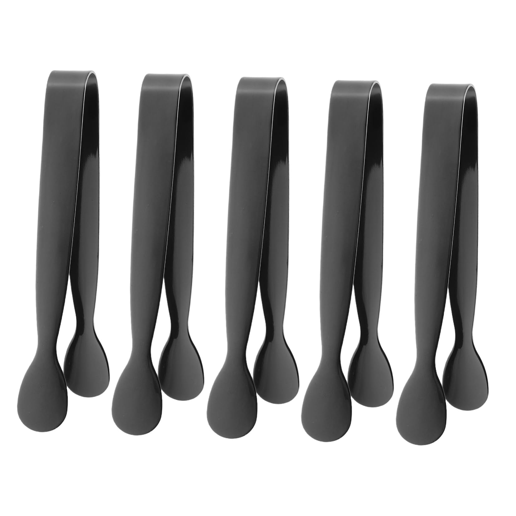 INOOMP 5pcs Stainless Steel Mini Tongs for Sugar Cubes Ice Cubes Food Serving and Appetizers Elegant Kitchen Tool for Parties Bars and Everyday Use