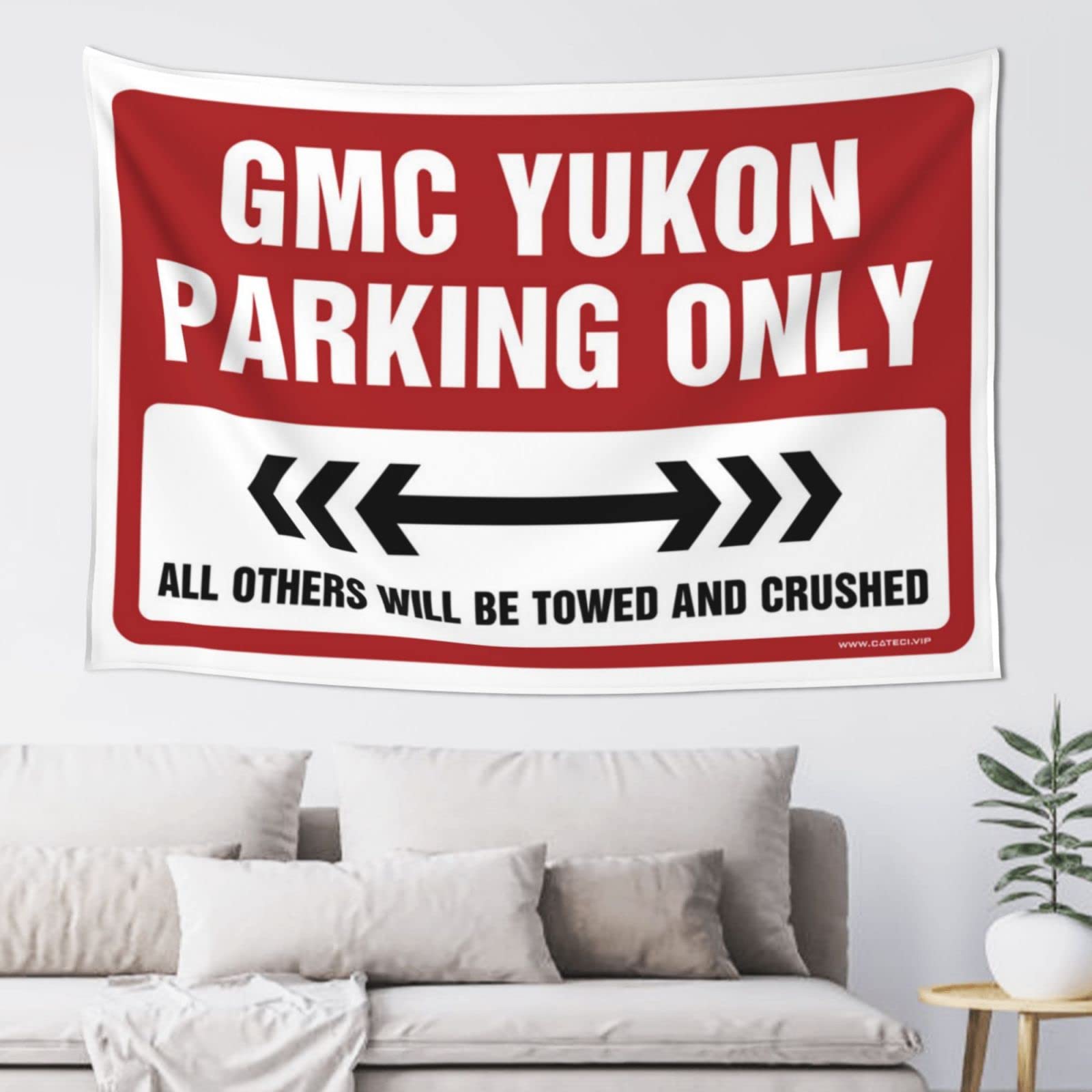 Funny Outdoor Decor Gmc Yukon Parking Only Tapestry Aesthetic Decor Kawaii Room Decor (Size : 100X150CM)