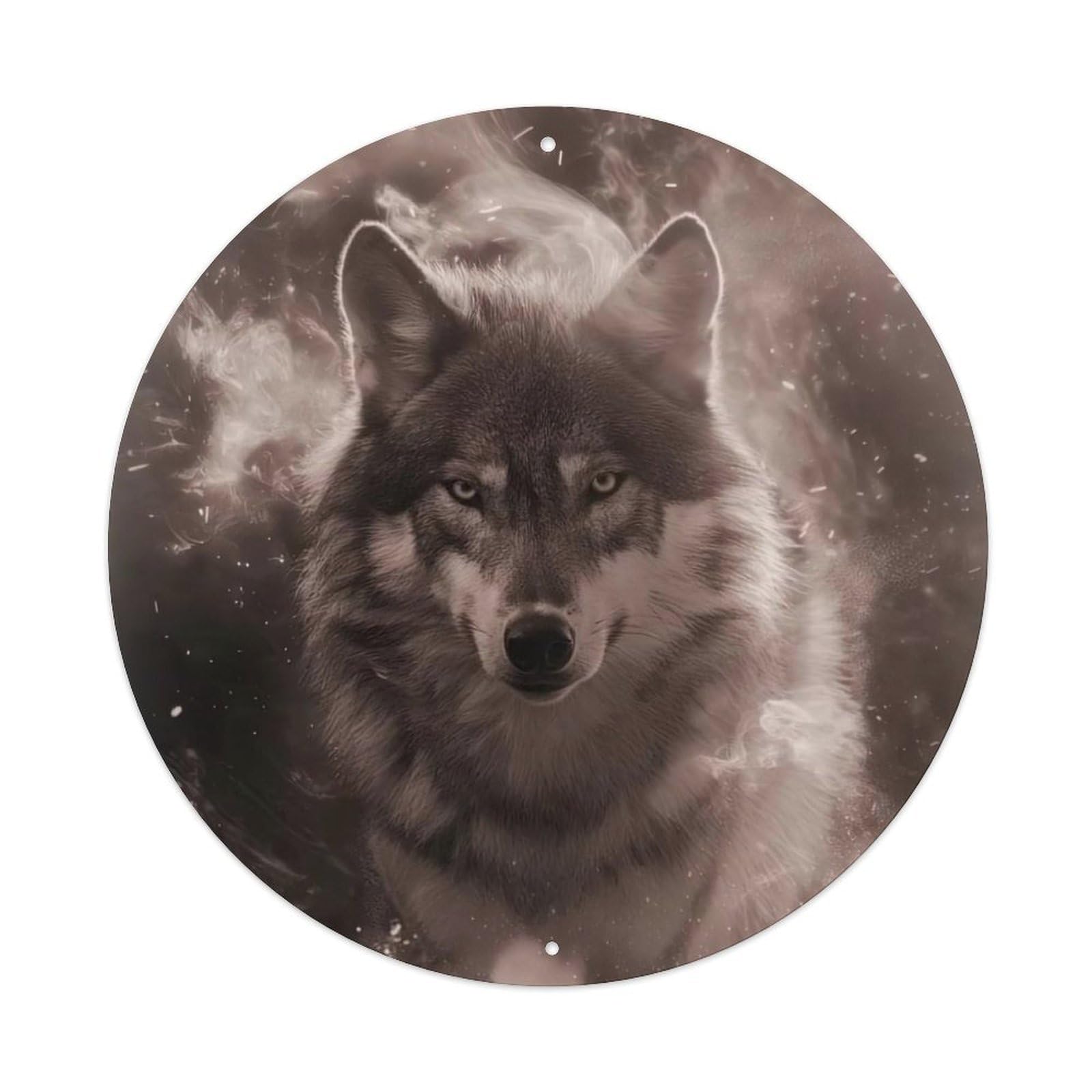 Animal Wolf in The Mist Metal Tin Sign