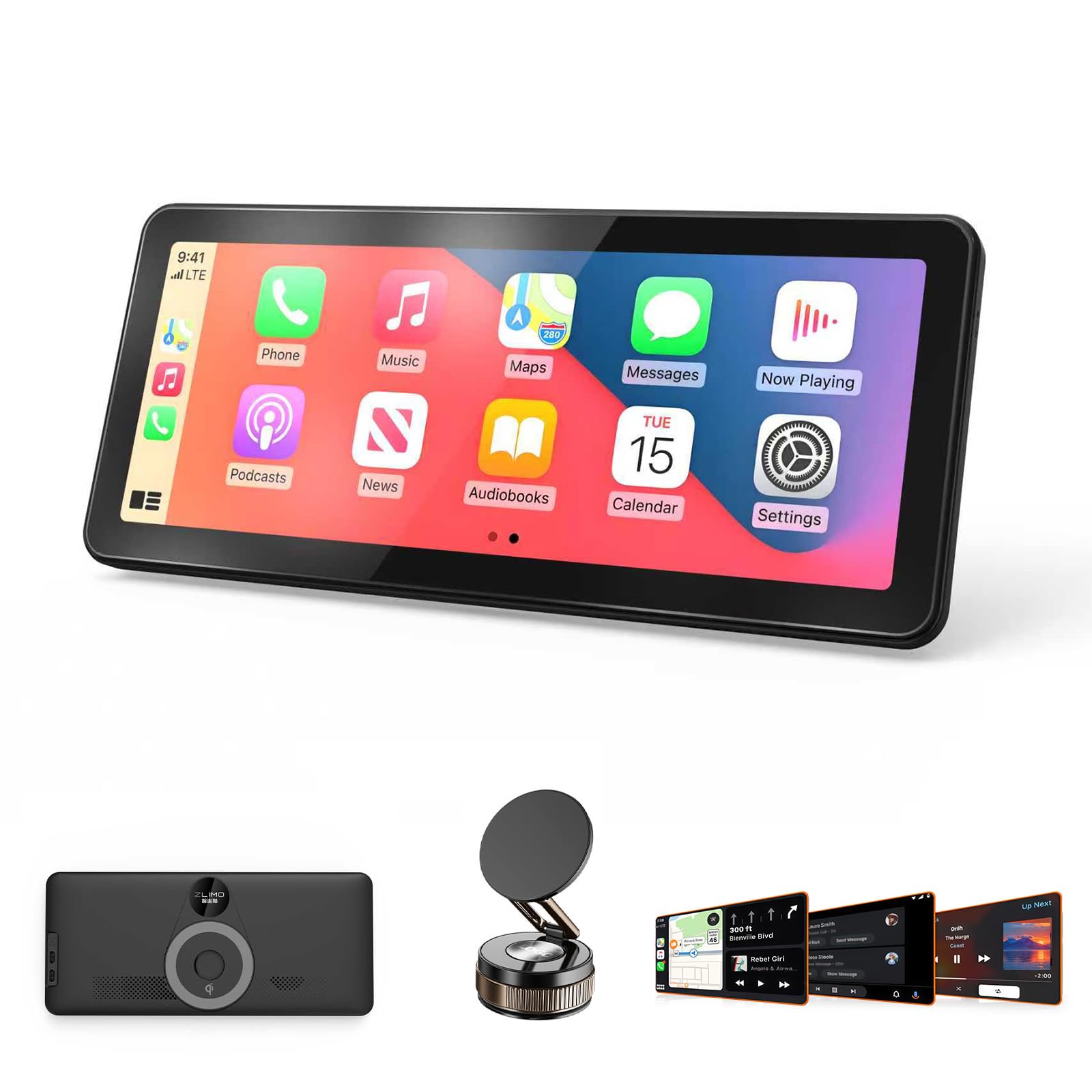 Photo 1 of 9.03" HD CarPlayScreen for Apple CarPlay & Android Auto, Featuring Mirror Link, Voice Control, Music Playback, GPS Navigation, Backup Camera, Bluetooth