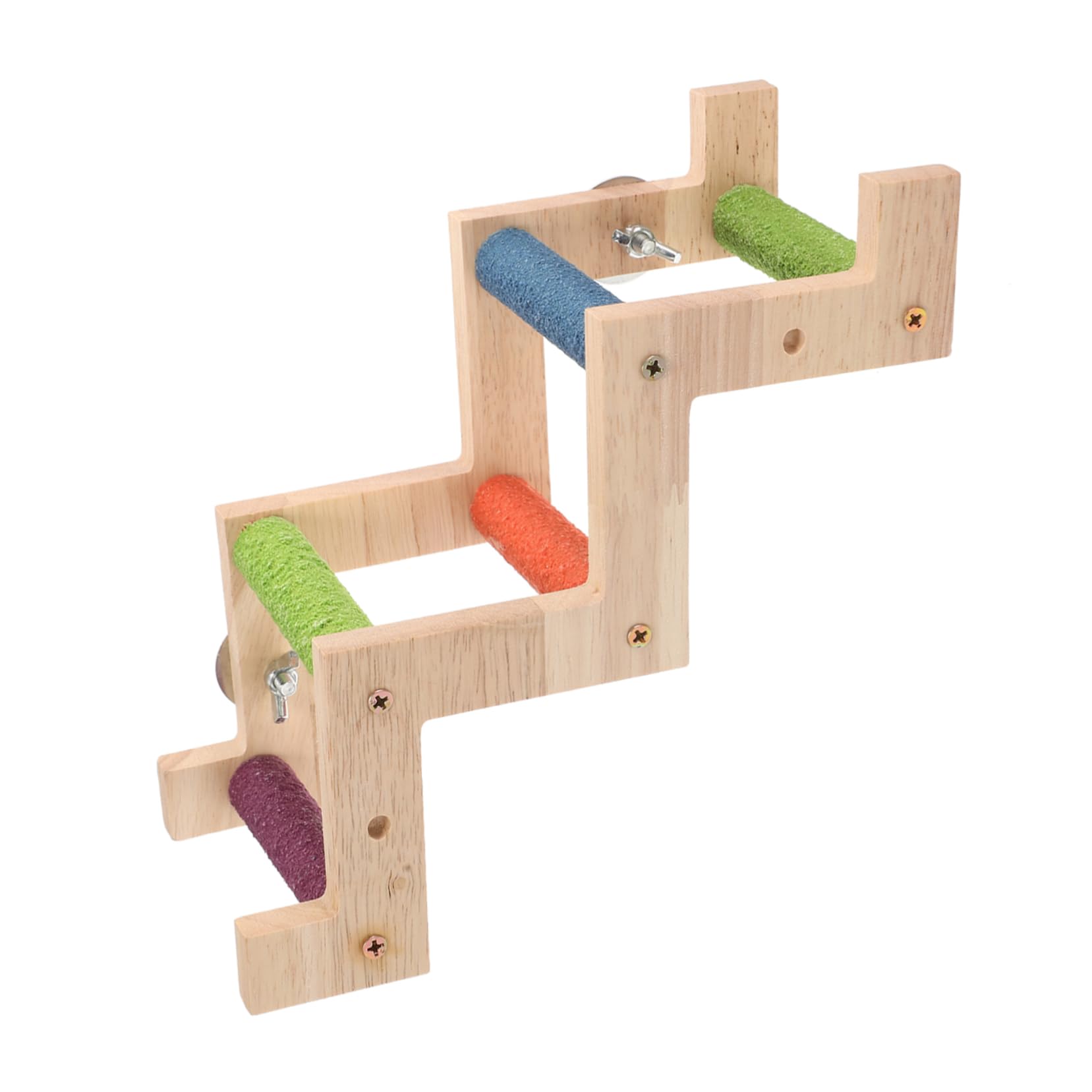 POPETPOP Parrot Climbing Ladder Wooden Step Ladder Indoor Playset Interior Accessories Bird Wooden Ladder Toy Parrot Ladder Toy Parrot Cage Ladder Funny Bird Ladder Bird Ladder Toys Frosted