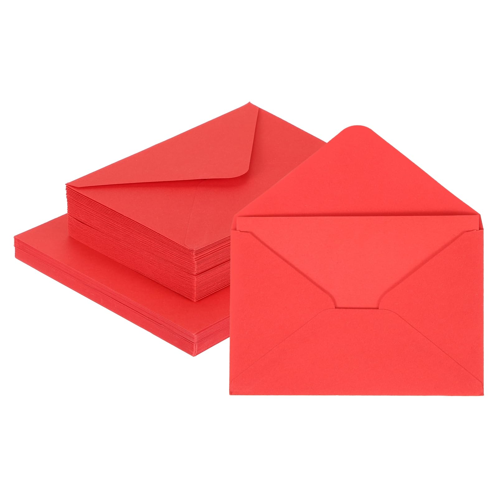 sourcing map 50 Pack 5.9x7.9 Blank Cardstock Paper with Envelope, Red Card Stock Bulk Thick Folded Heavy Cardstock Paper for Printer DIY Cards Greeting Gift Wedding Postcards