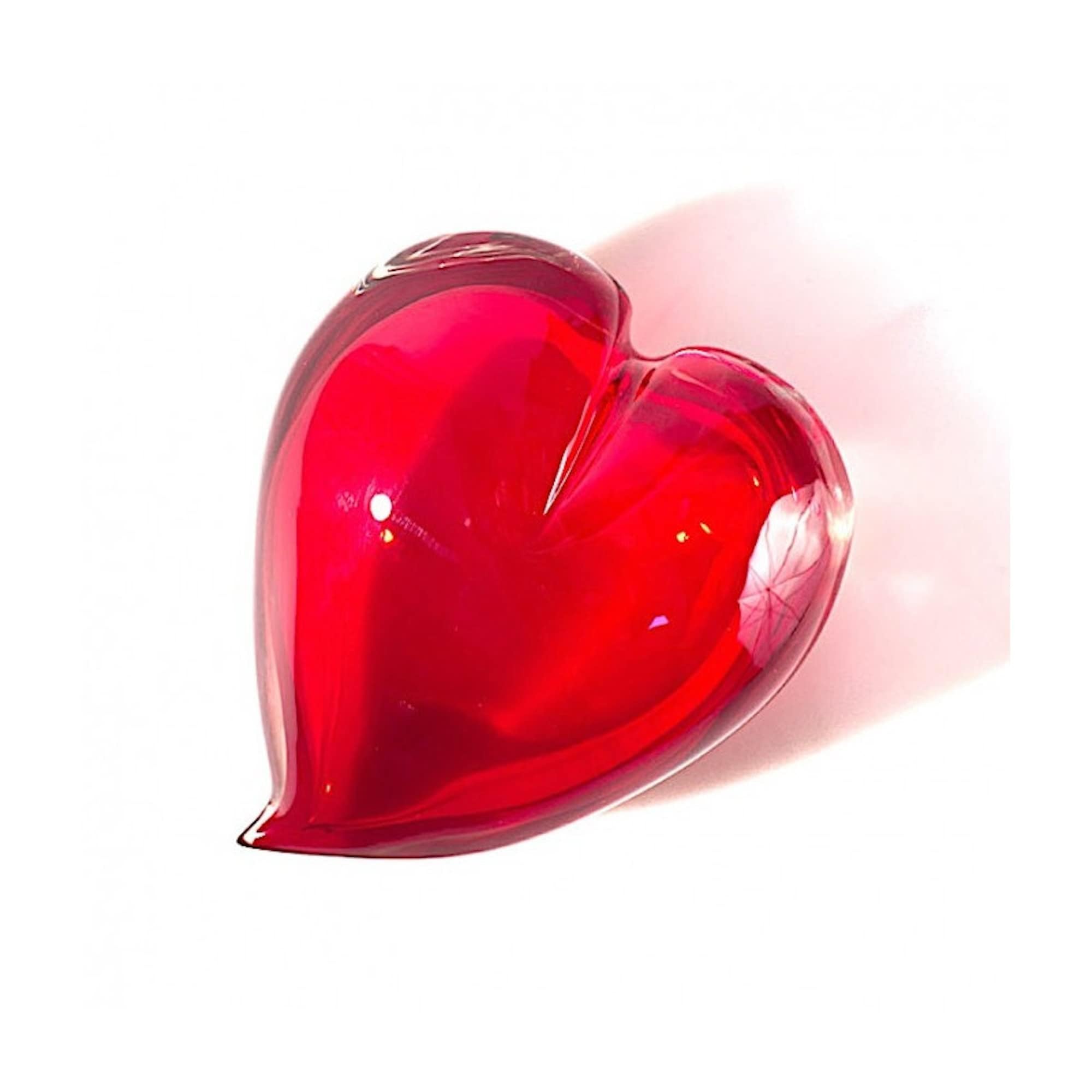 YourMurano - Escultura de Cristal de Murano de un Corazón Rojo, Hecha a Mano en Vidrio Soplado. Idea de regalo original Made in Italy