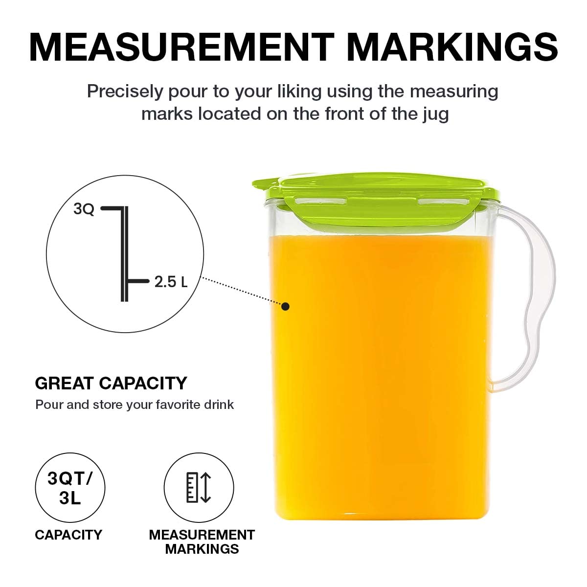 LocknLock Aqua Fridge Door Water Jug With Handle BPA Free Plastic Pitc – Advanced Mixology - View #3