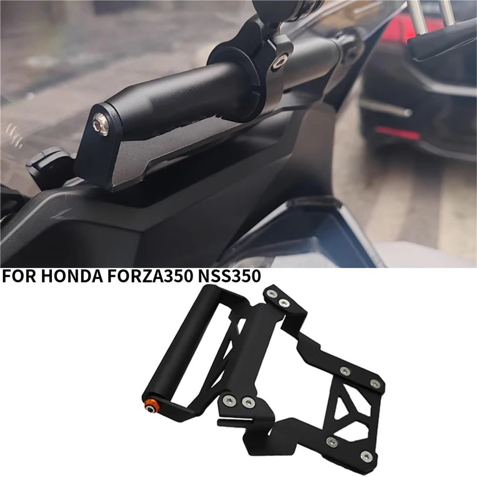 Motocyklowy uchwyt nawigacyjny GPS Pasuje do Honda FORZA350 NSS350 Uchwyt na nawigację Uchwyt na telefon Uchwyt na kamerę samochodową Stojak na telefon(FORZA350 logo 22mm)