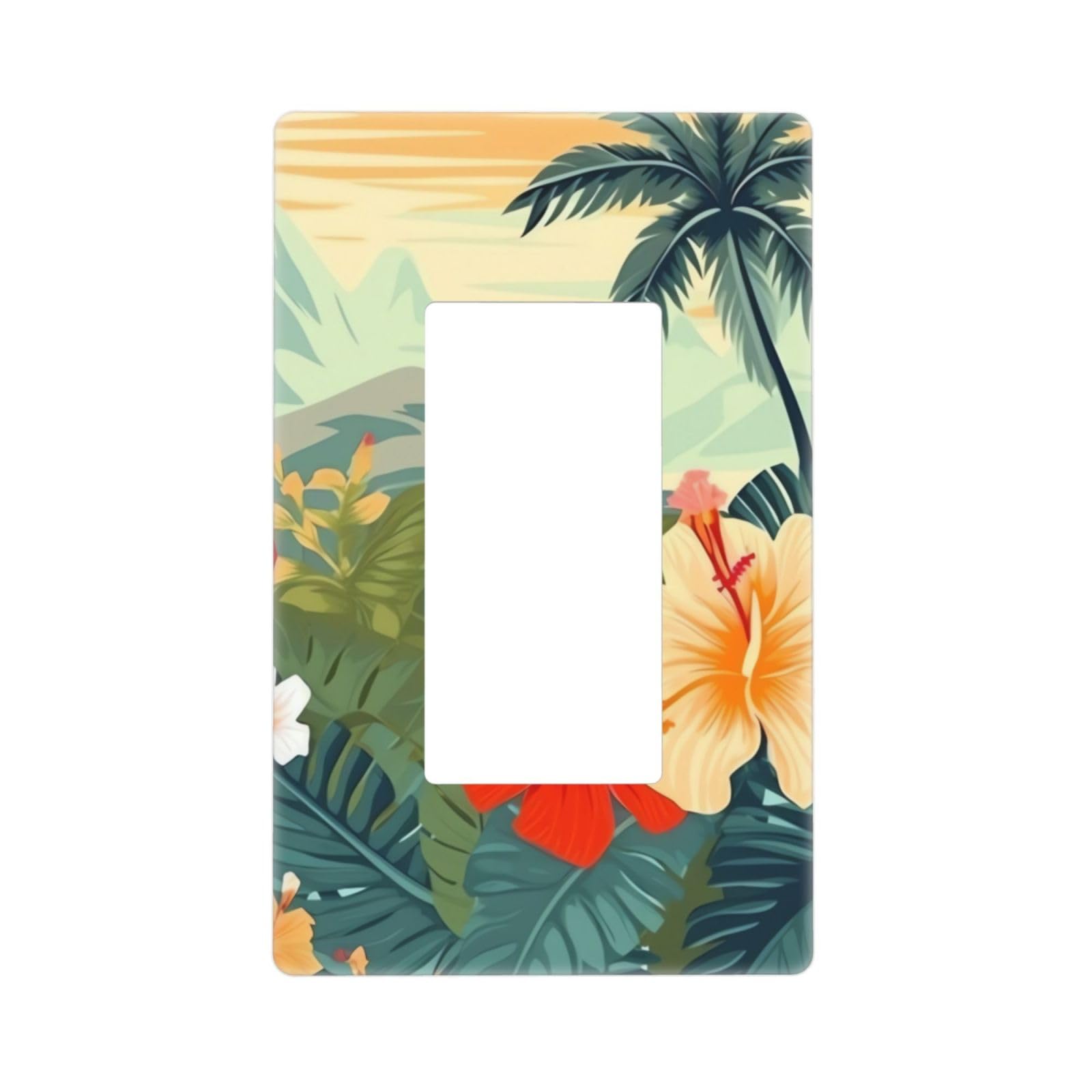 Decorator Wall Plate 1 Gang Light Switch Covers Decorator Receptacle Outlet Covers summer hawaiian Wall Plates for Electrical Outlets Plug Cover Single Rocker Switch Plates