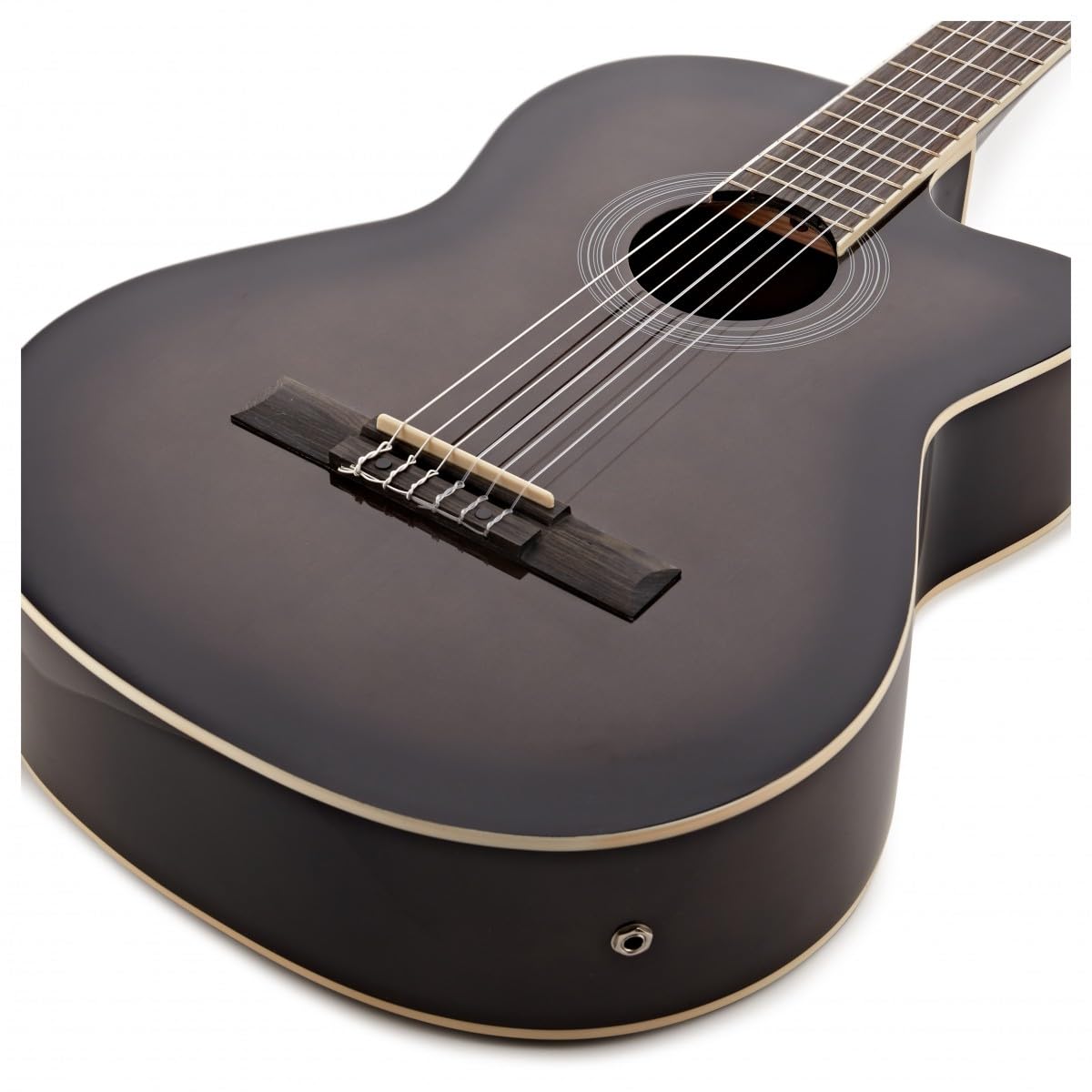 Guitare Électro-Classique Deluxe Pan Coupé, Gear4music, Trans Black