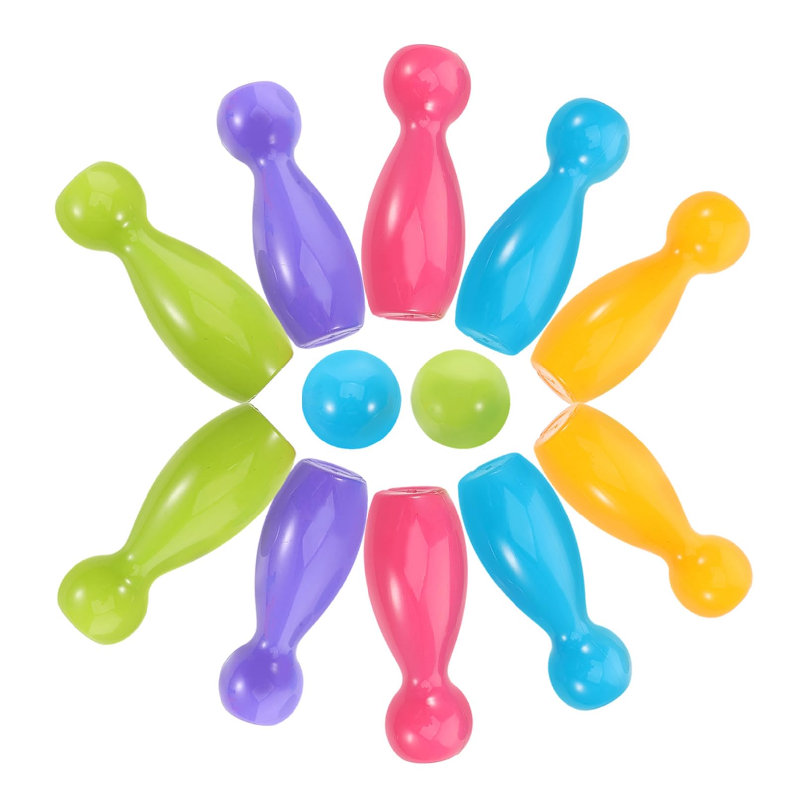 Mikikit 1 Set Bowling Set Plastic Bowling Pins and Balls Indoor and Outdoor Fun Skill Development for Family Bonding Activities