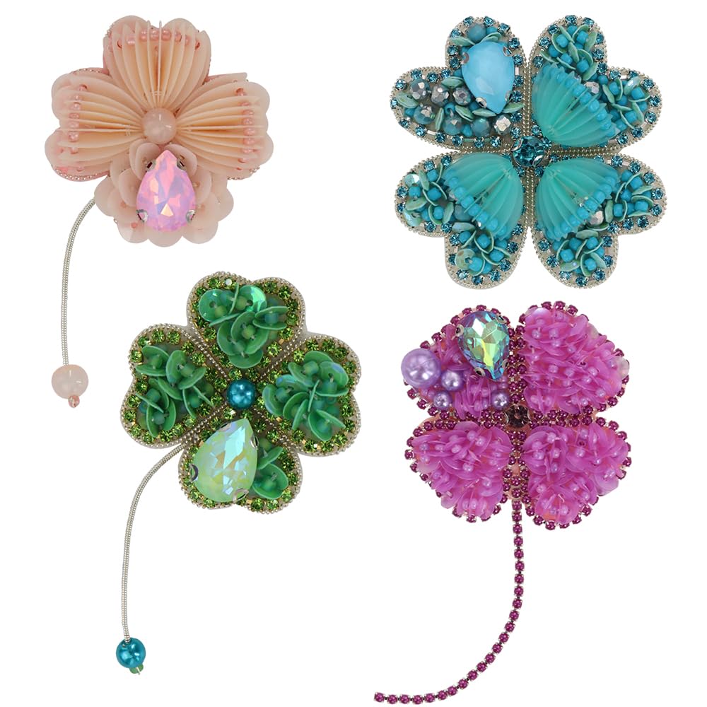 Exquisitos parches de flores y mariposas para coser, apliques de diamantes de imitación de lentejuelas para ropa, bolsos, sombreros, accesorios de bricolaje, 2 piezas (Q Mix, 16 piezas)