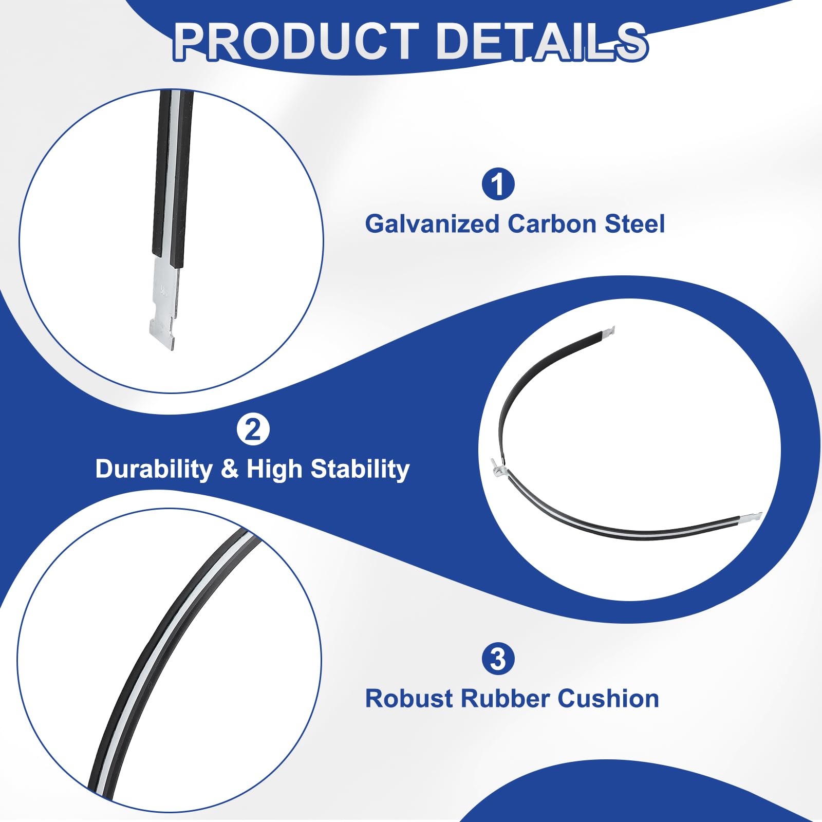 QUARKZMAN 2 Piezas Abrazadera De Soporte Con Almohadilla De Goma 22" Universal Abrazaderas De Soporte De Acero Al Carbono Con Tornillo Y Tuerca Para Tuberías De Cobre PEX Tubos CVPC Color