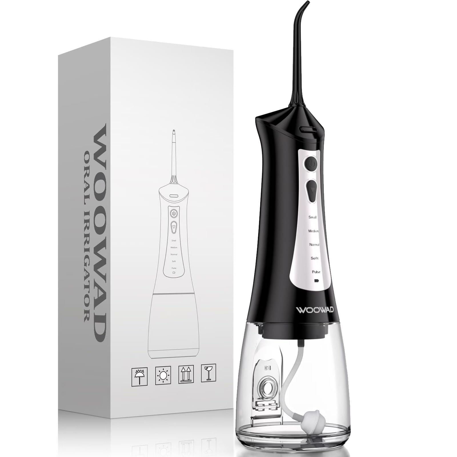 Water Picks for Teeth Cleaning and Flossing Water Flosser Cordless-IPX7 Waterproof 5 Modes 6 Tips 300ML Portable Water