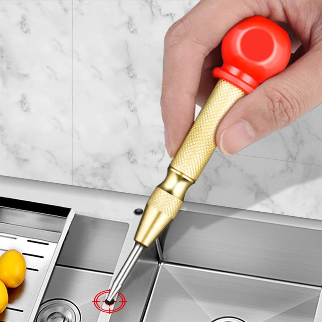 Punzone Centro A Molla 2 Pezzi Con 4 Punte Di Ricambio - Per Forare Legno, Metallo E Vetro - Foto 7