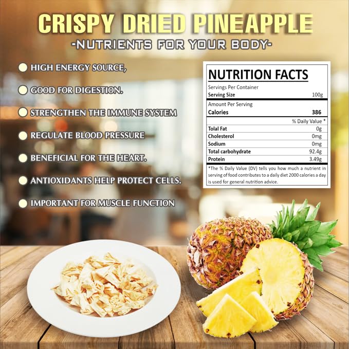 CRISPY DRIED PINEAPPLE 2.47 oz (70g) VIETFARMFOOD: Freeze-dried, no sugar added, naturally sweet. Nutritious, pure, and crunchy. Great for snacking, toppings, desserts, or healthy gifting. - Image 2