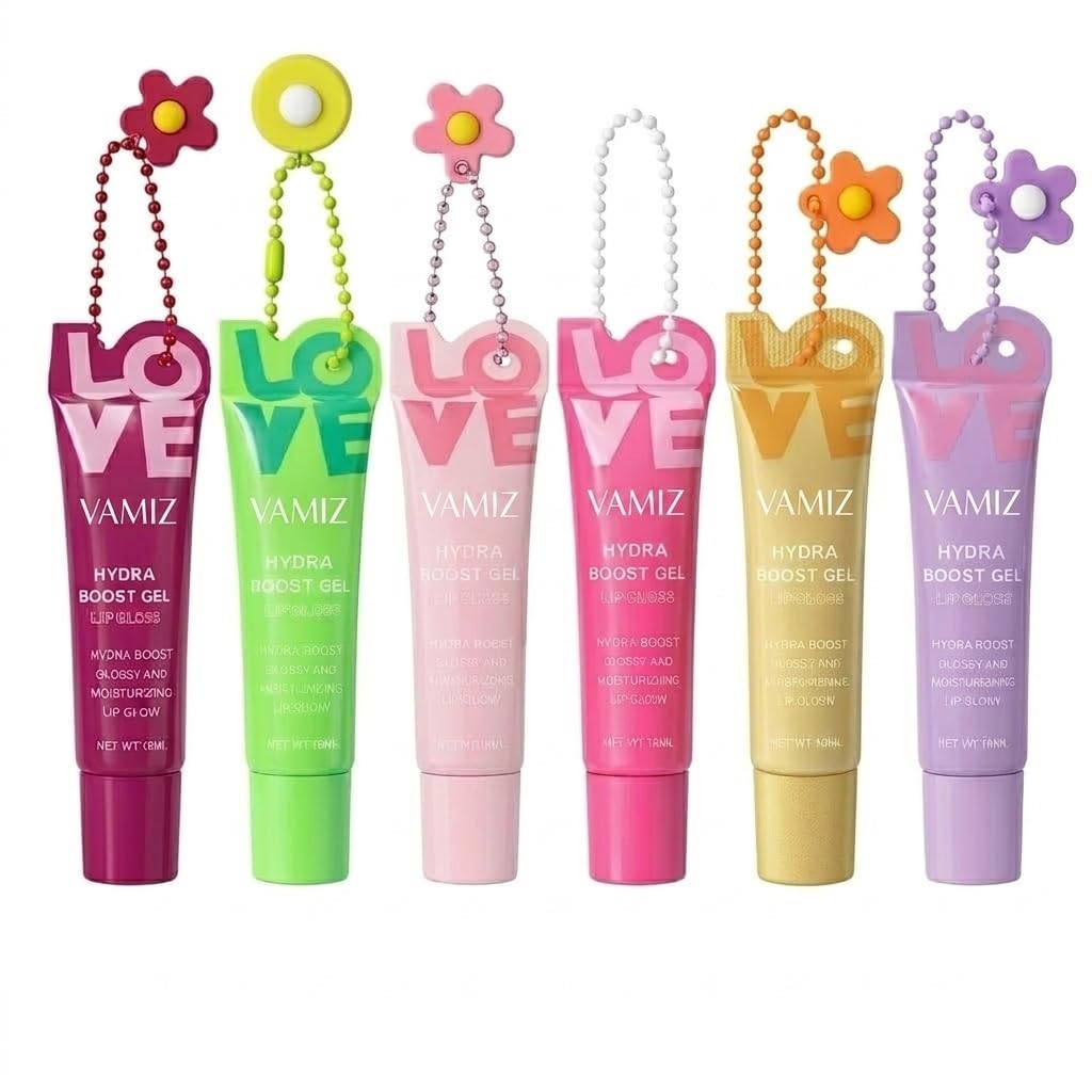VAMIZ Professional Hydra Boost Gel Lip Gloss | Moisturizing Glossy Lip Glow | Hydrating Lip Care for Soft & Shiny Lips | Lightweight Non-Sticky Formula | Long-Lasting Shine. (Pack Of 6)-image-3