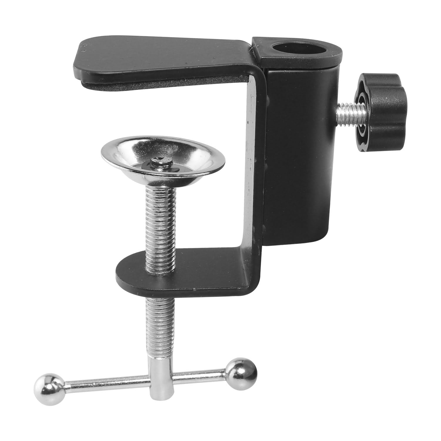 Support De Bureau En Forme De C En Métal - Pince Fixation Pour Lampe, Micro, Accessoires - Base Stable, Rotatif 360° (Blanc) - 6