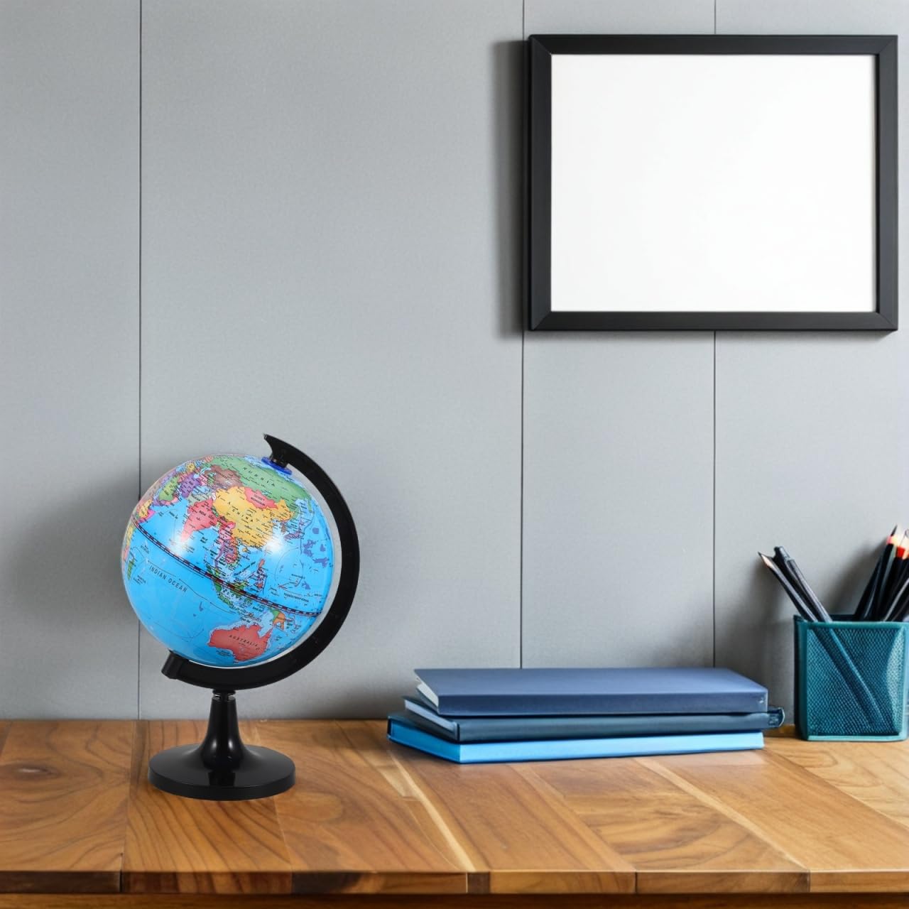 Galpada SchüLerglobus 14.20 cm Mit StäNder Politische Weltkarte Interaktives Lernspielzeug FüR Kinder Geographiematerial SchulzubehöR Und Schreibtischdekor